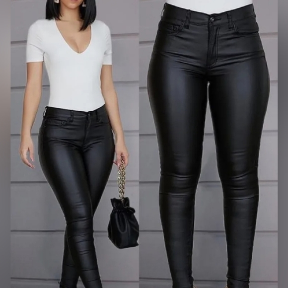 Skinny shiny pants. - Picture 2 of 2